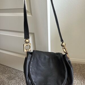 Elegant Black Leather Shoulder Bag